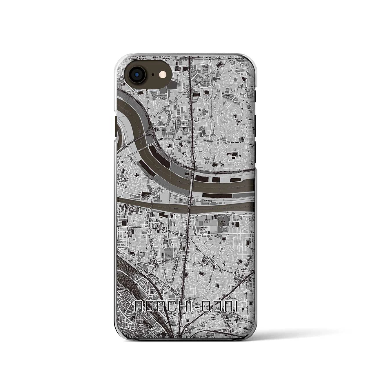 【足立小台(東京都)】地図柄iPhoneケース(クリアタイプ)