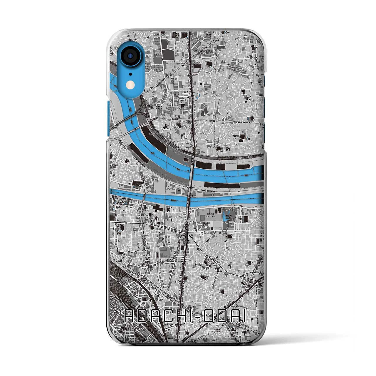 【足立小台(東京都)】地図柄iPhoneケース(クリアタイプ)