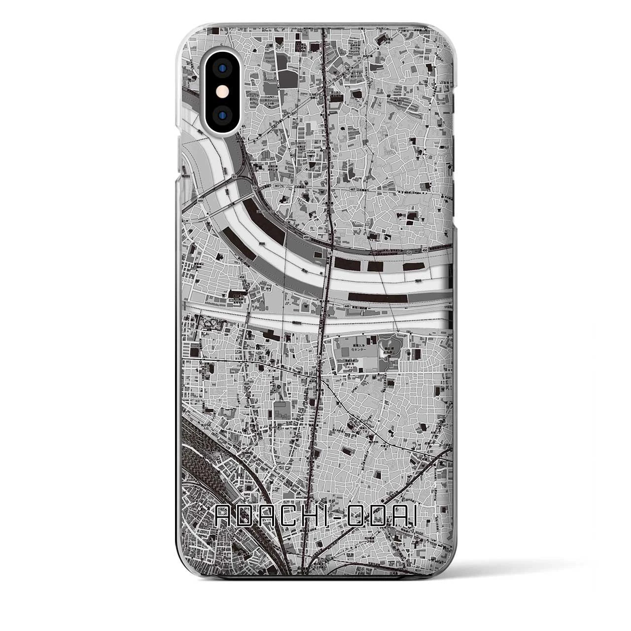 【足立小台(東京都)】地図柄iPhoneケース(クリアタイプ)