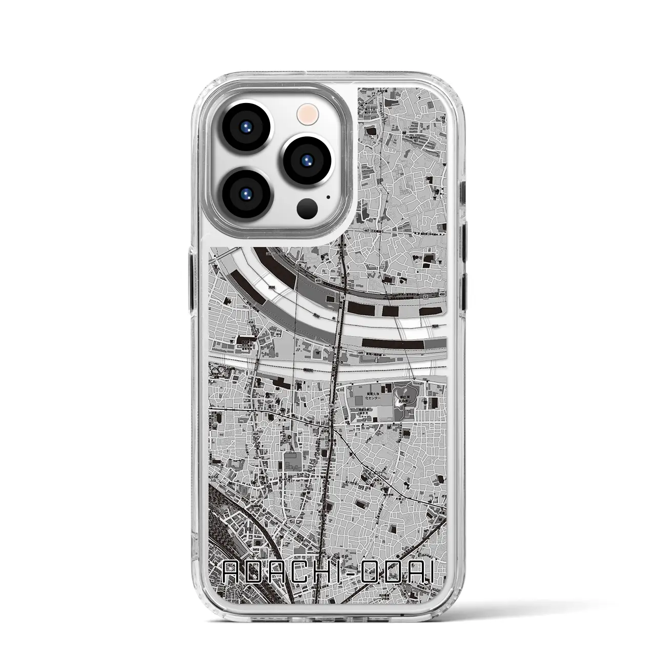 【足立小台(東京都)】地図柄iPhoneケース(MagSafeタイプ)