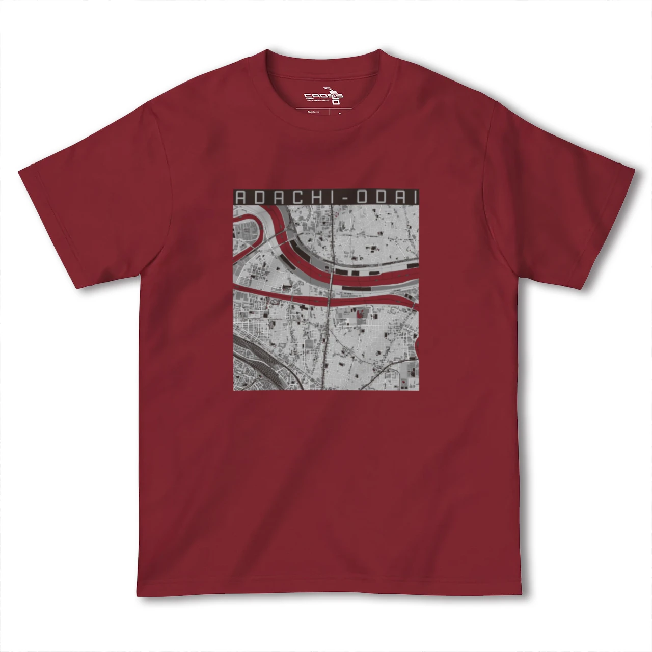 【足立小台(東京都)】地図柄ヘビーウェイトTシャツ