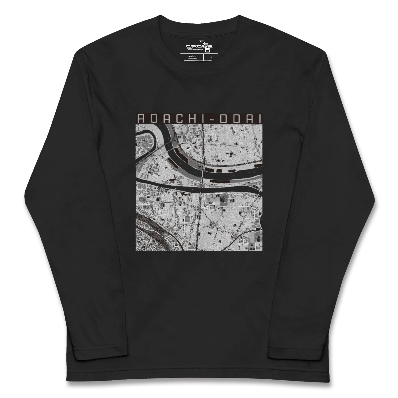 【足立小台(東京都)】地図柄ロングスリーブTシャツ