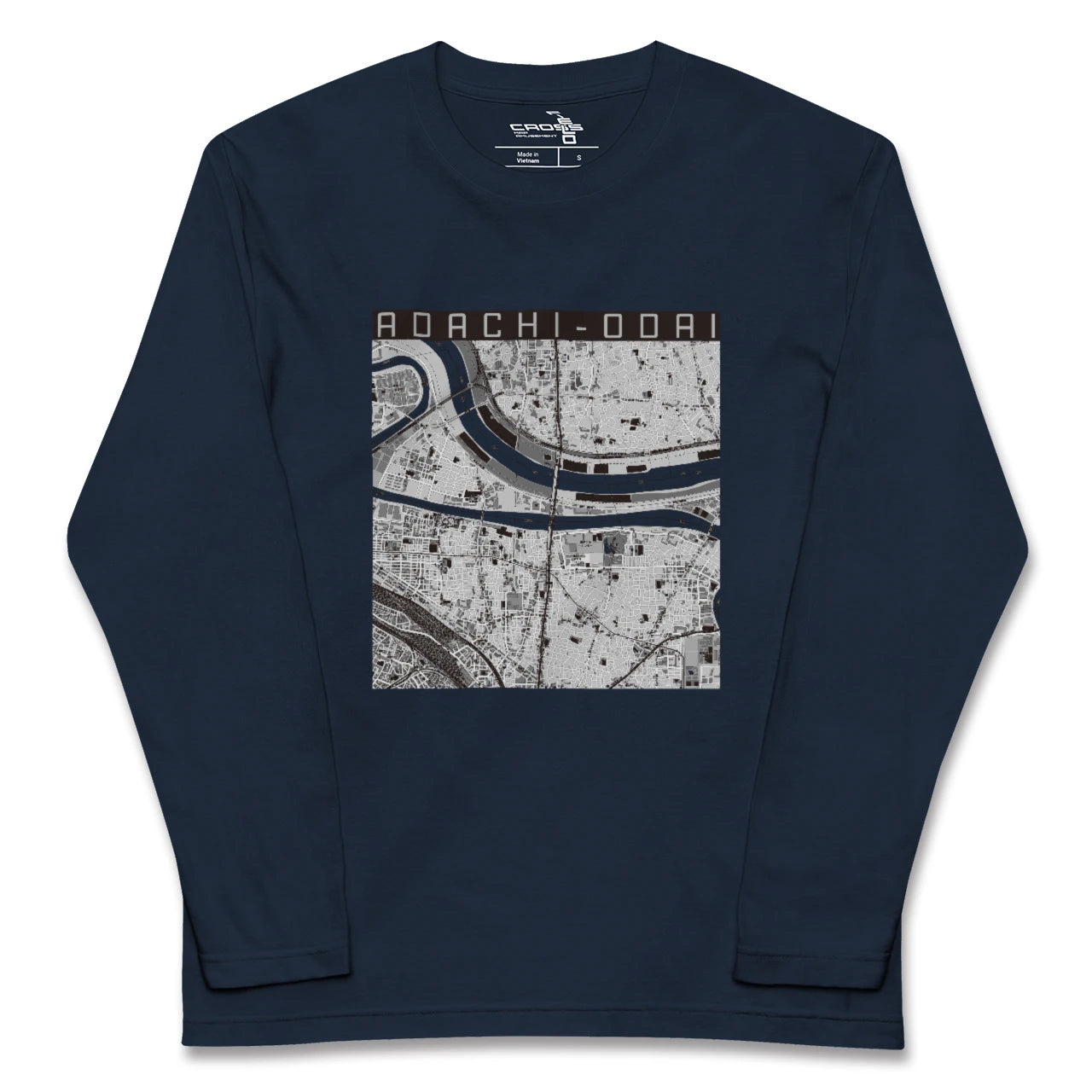 【足立小台(東京都)】地図柄ロングスリーブTシャツ