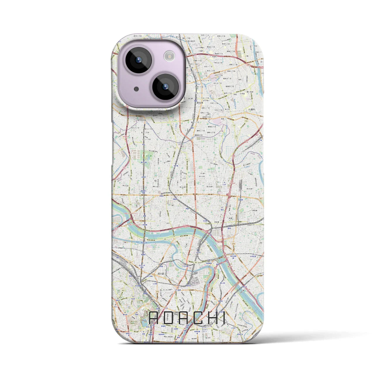 【足立(東京都)】地図柄iPhoneケース(バックカバータイプ)