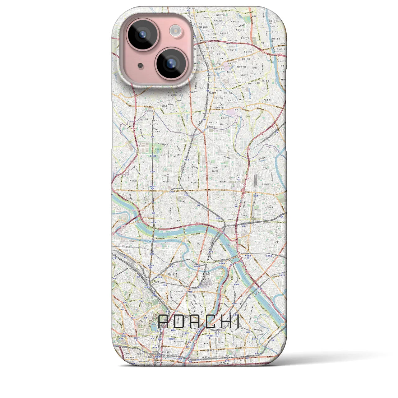 【足立(東京都)】地図柄iPhoneケース(バックカバータイプ)