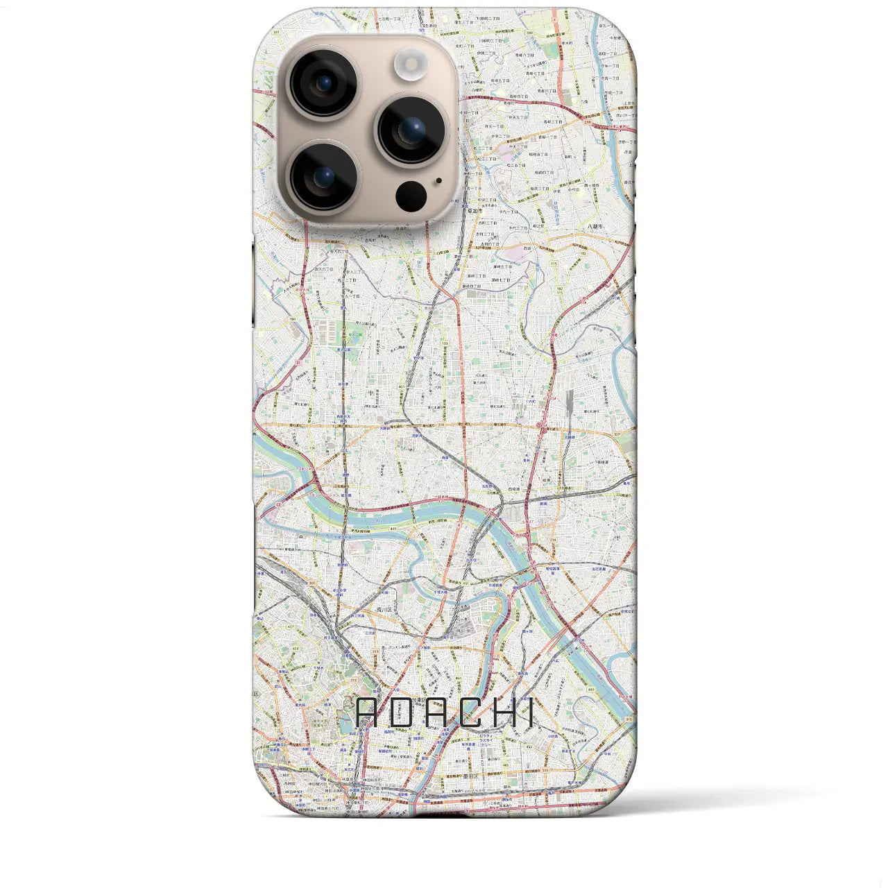 【足立(東京都)】地図柄iPhoneケース(バックカバータイプ)