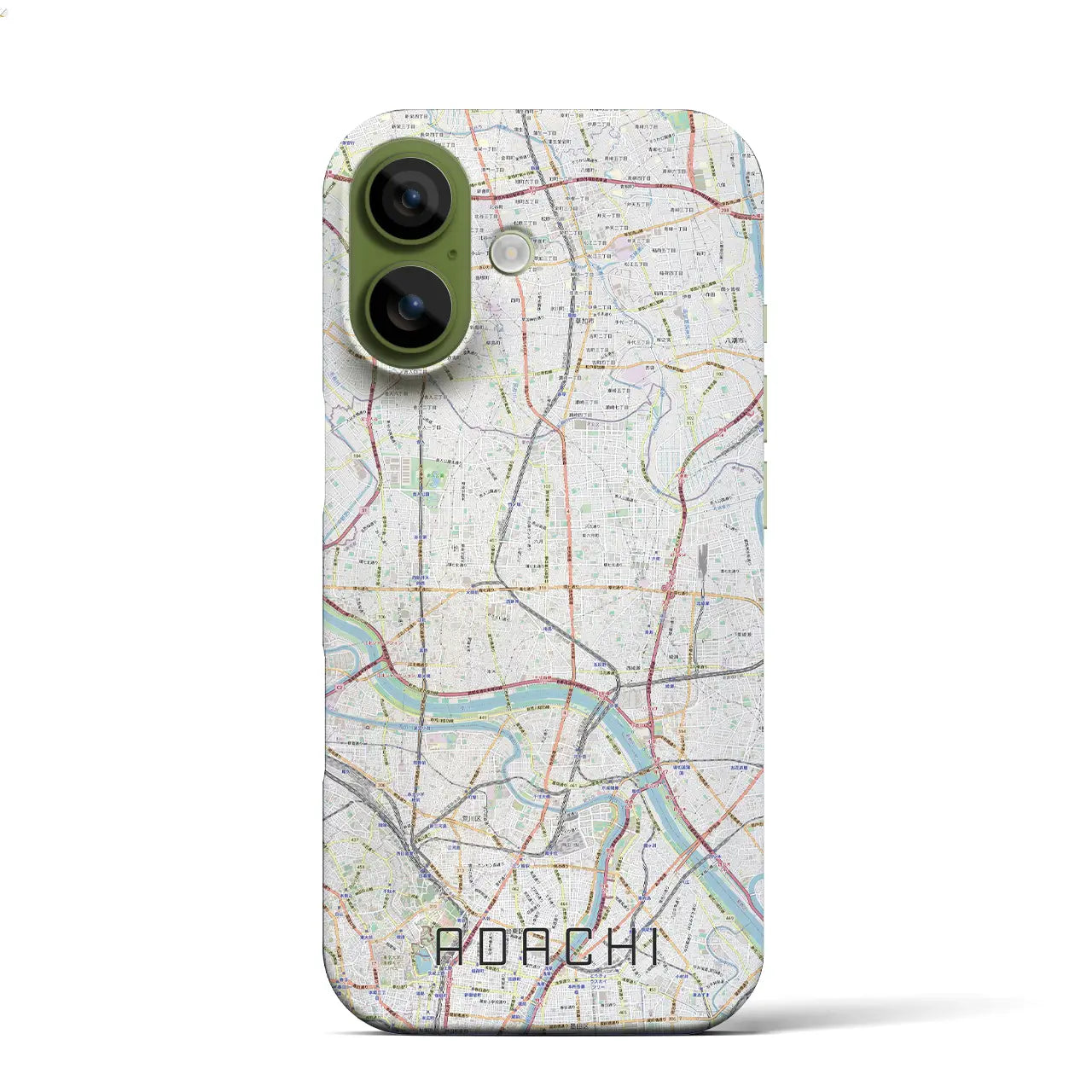 【足立(東京都)】地図柄iPhoneケース(バックカバータイプ)ナチュラル・iPhone 17 Pro Max 用