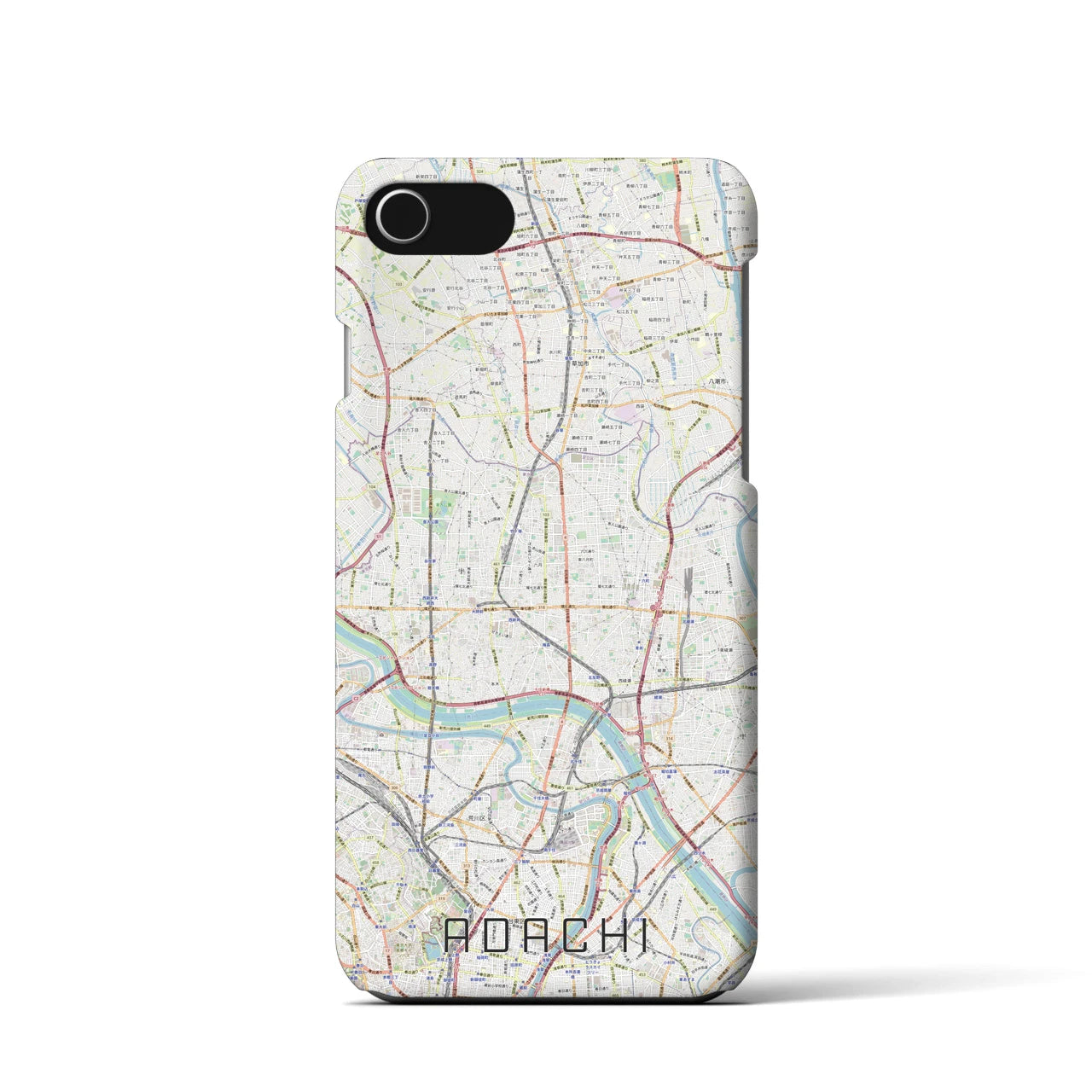 【足立(東京都)】地図柄iPhoneケース(バックカバータイプ)