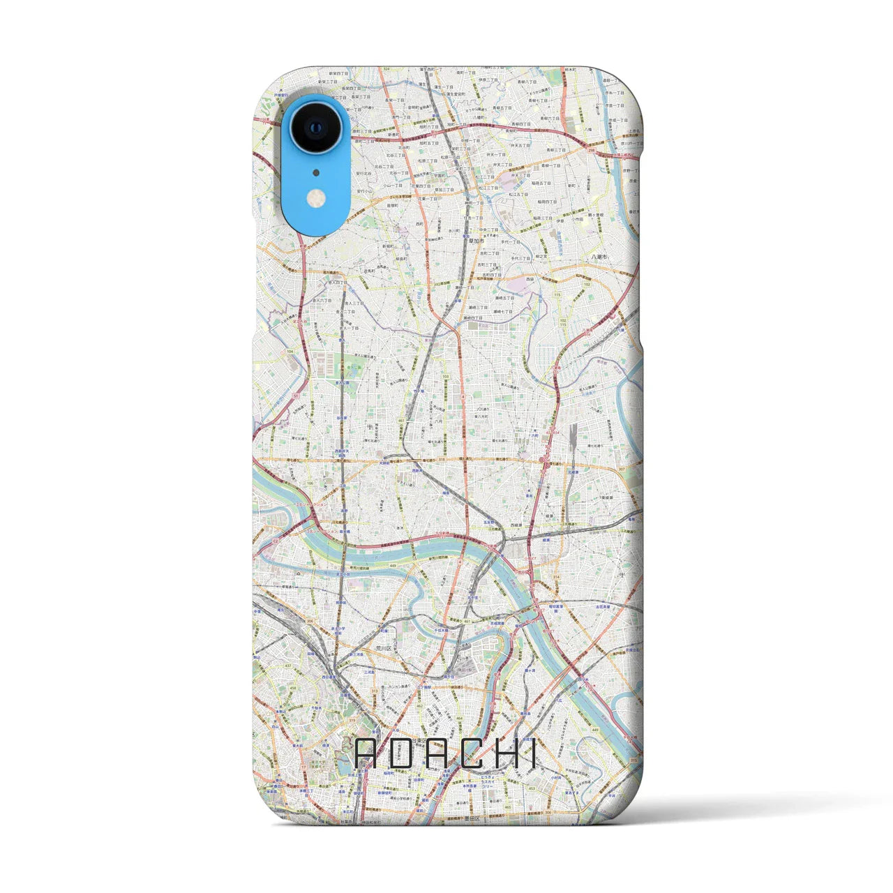 【足立(東京都)】地図柄iPhoneケース(バックカバータイプ)