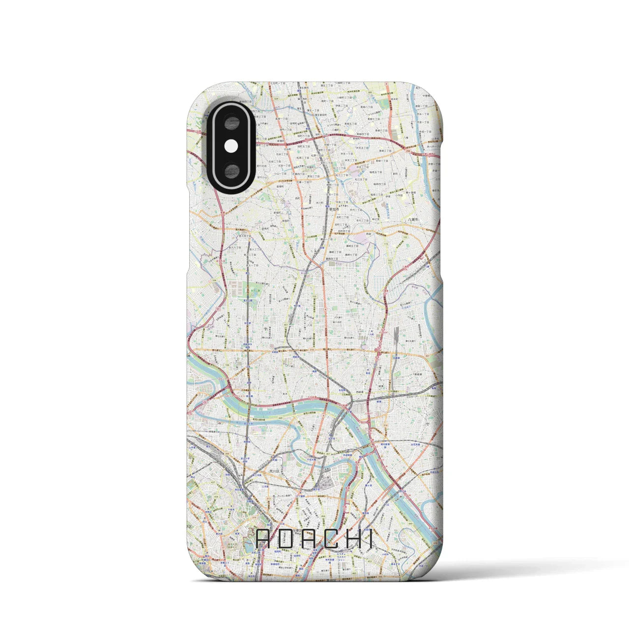 【足立(東京都)】地図柄iPhoneケース(バックカバータイプ)