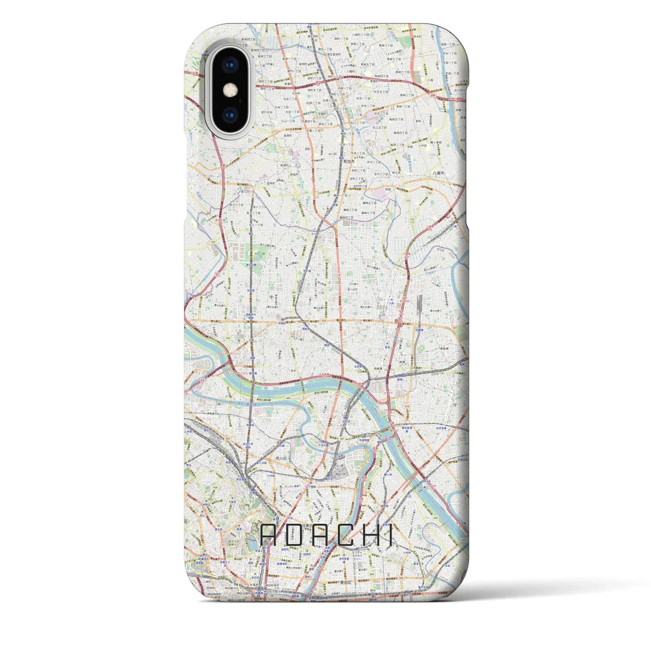 【足立(東京都)】地図柄iPhoneケース(バックカバータイプ)