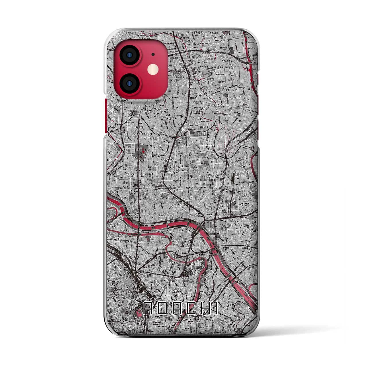 【足立(東京都)】地図柄iPhoneケース(クリアタイプ)