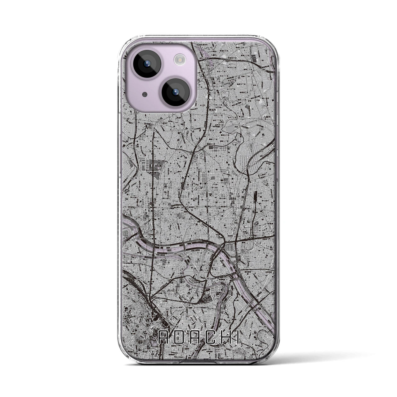 【足立(東京都)】地図柄iPhoneケース(クリアタイプ)