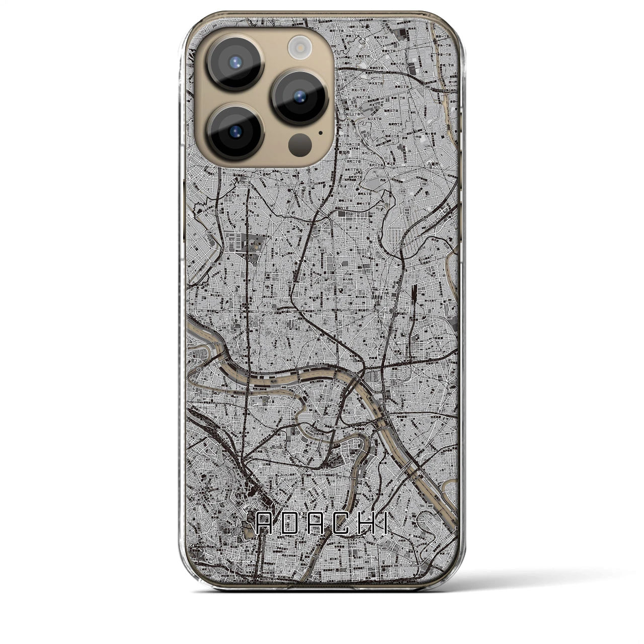 【足立(東京都)】地図柄iPhoneケース(クリアタイプ)