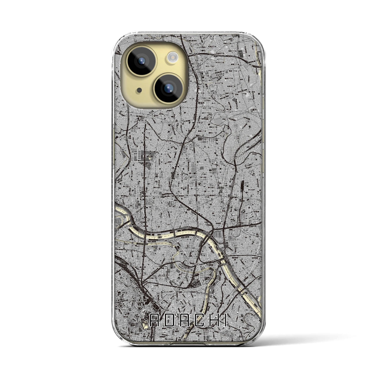 【足立(東京都)】地図柄iPhoneケース(クリアタイプ)