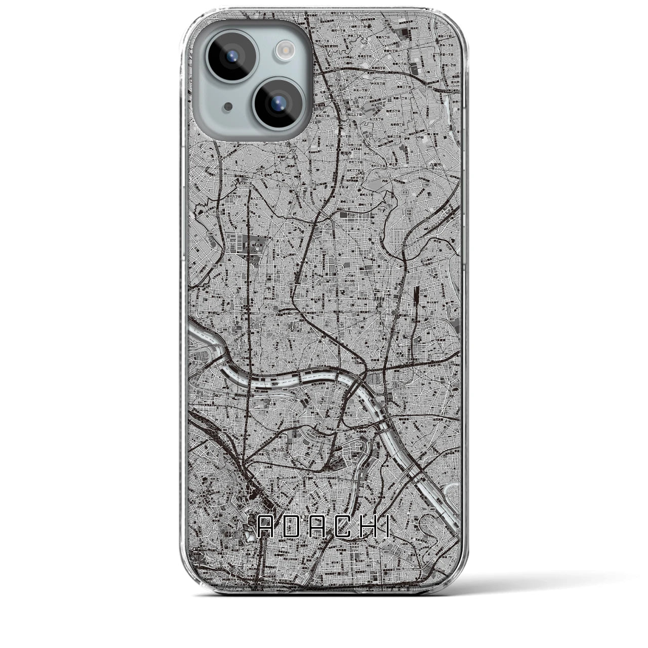 【足立(東京都)】地図柄iPhoneケース(クリアタイプ)