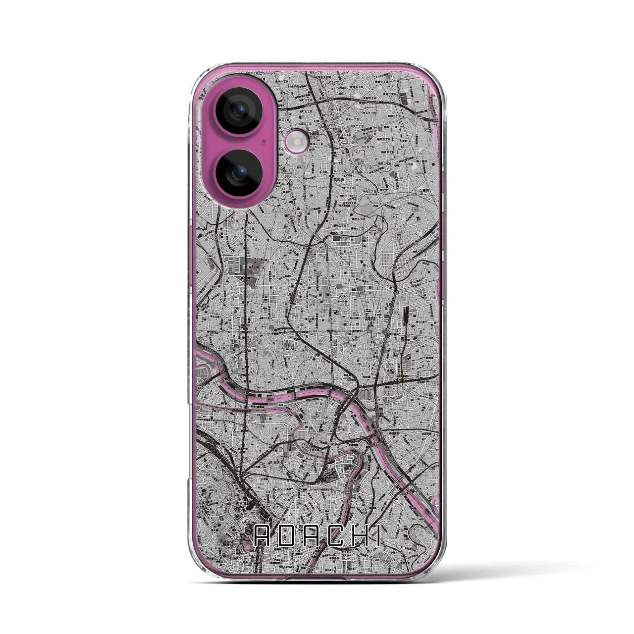 【足立(東京都)】地図柄iPhoneケース(クリアタイプ)