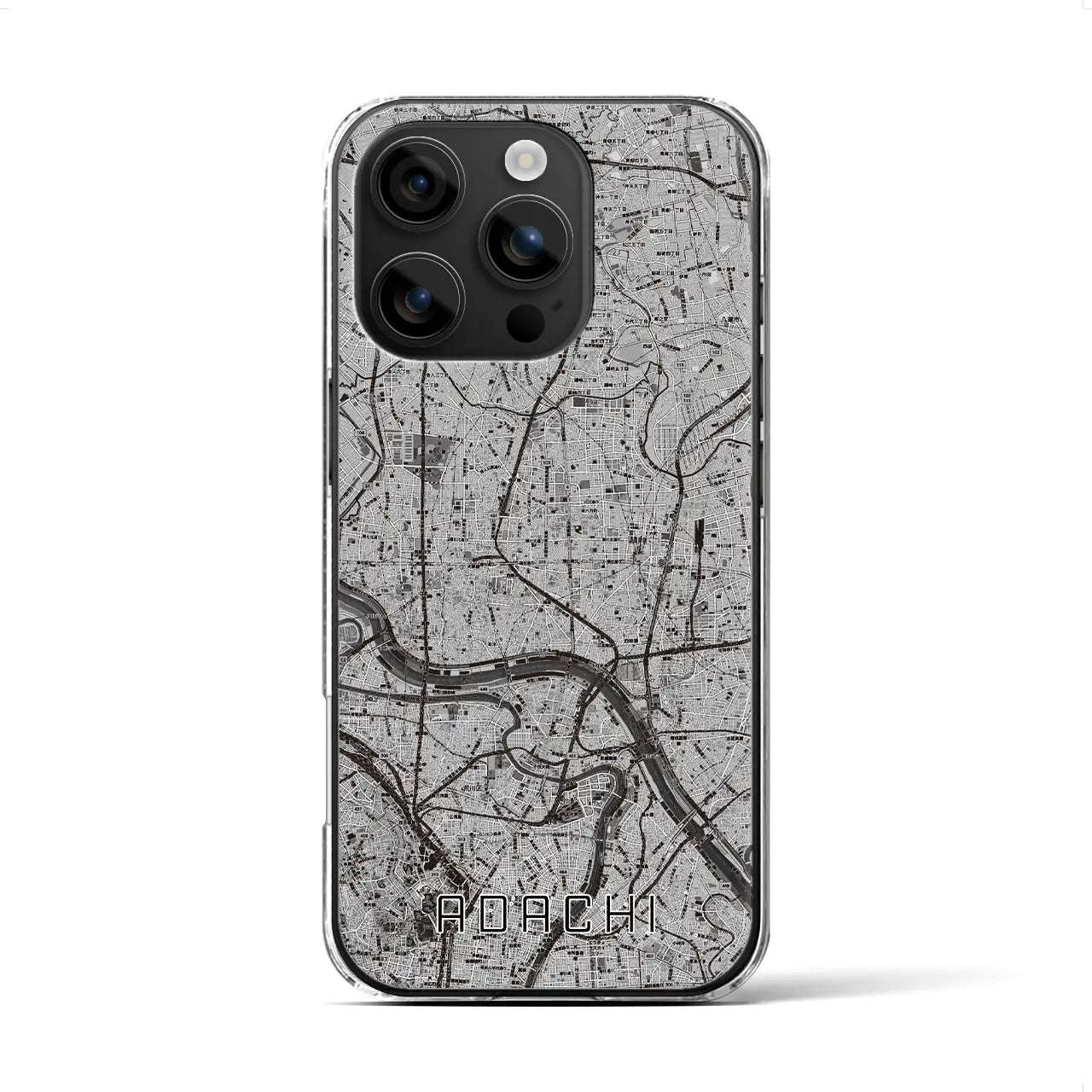 【足立(東京都)】地図柄iPhoneケース(クリアタイプ)