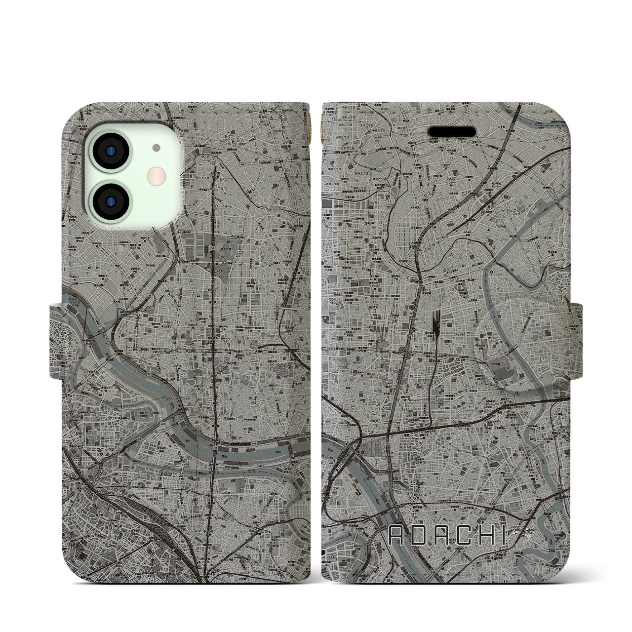 【足立(東京都)】地図柄iPhoneケース(手帳タイプ)