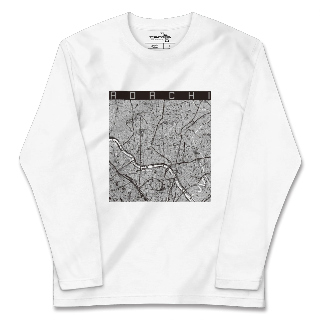 【足立(東京都)】地図柄ロングスリーブTシャツ