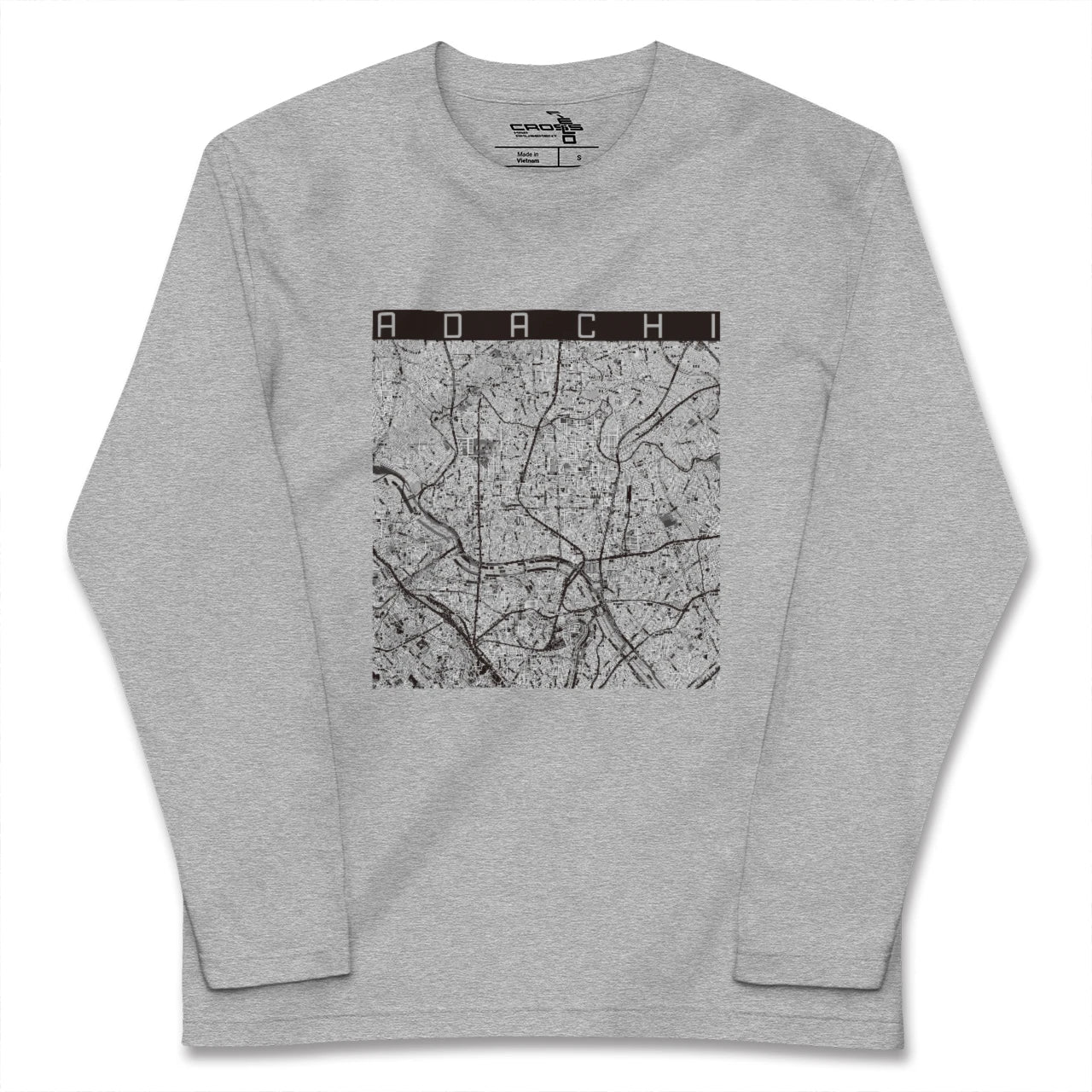 【足立(東京都)】地図柄ロングスリーブTシャツ