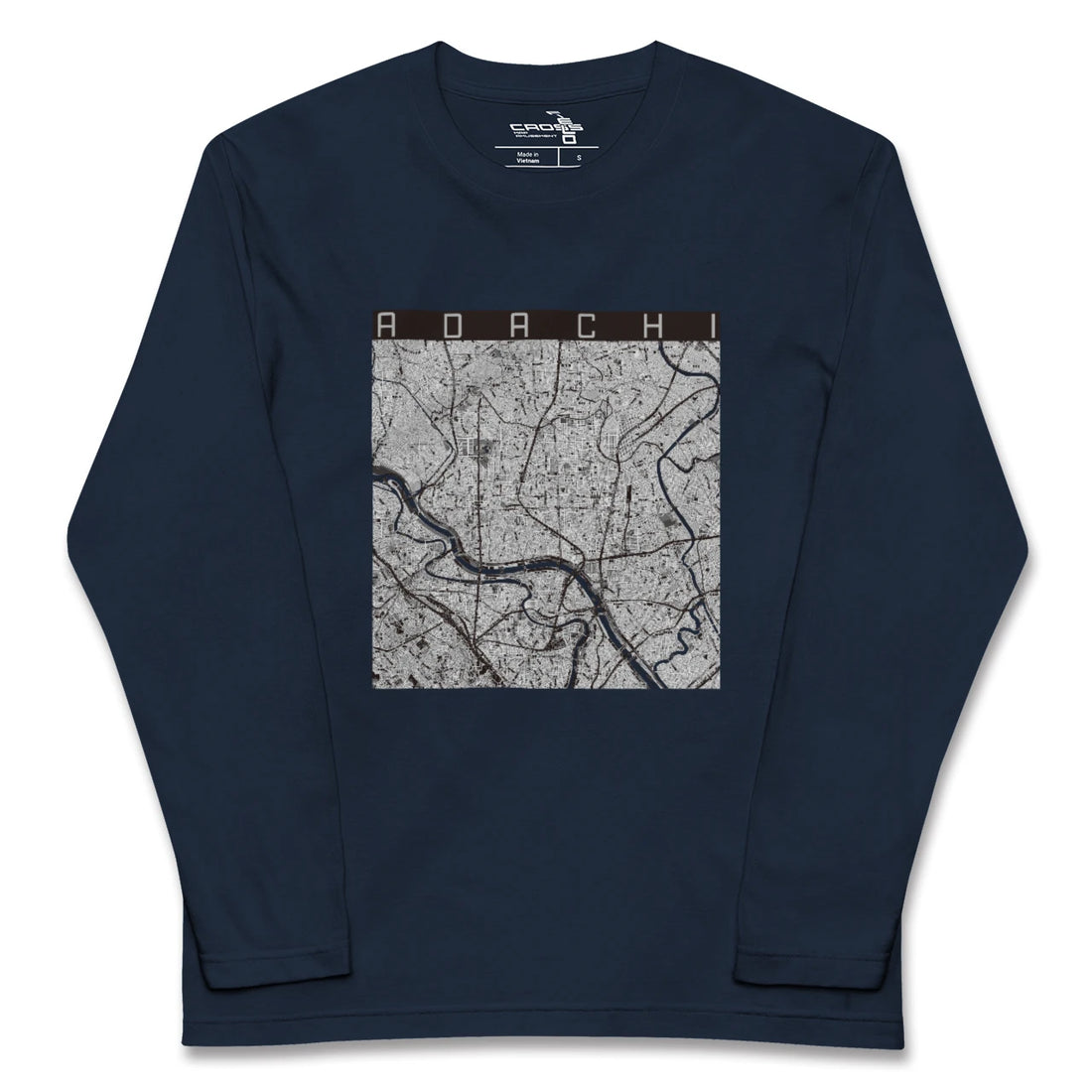 【足立(東京都)】地図柄ロングスリーブTシャツ