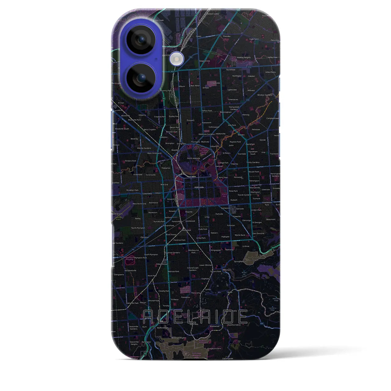 【アデレード(オーストラリア)】地図柄iPhoneケース(バックカバータイプ)