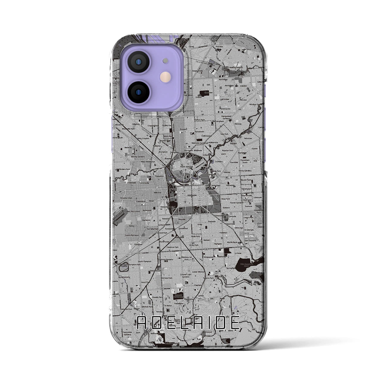【アデレード(オーストラリア)】地図柄iPhoneケース(クリアタイプ)
