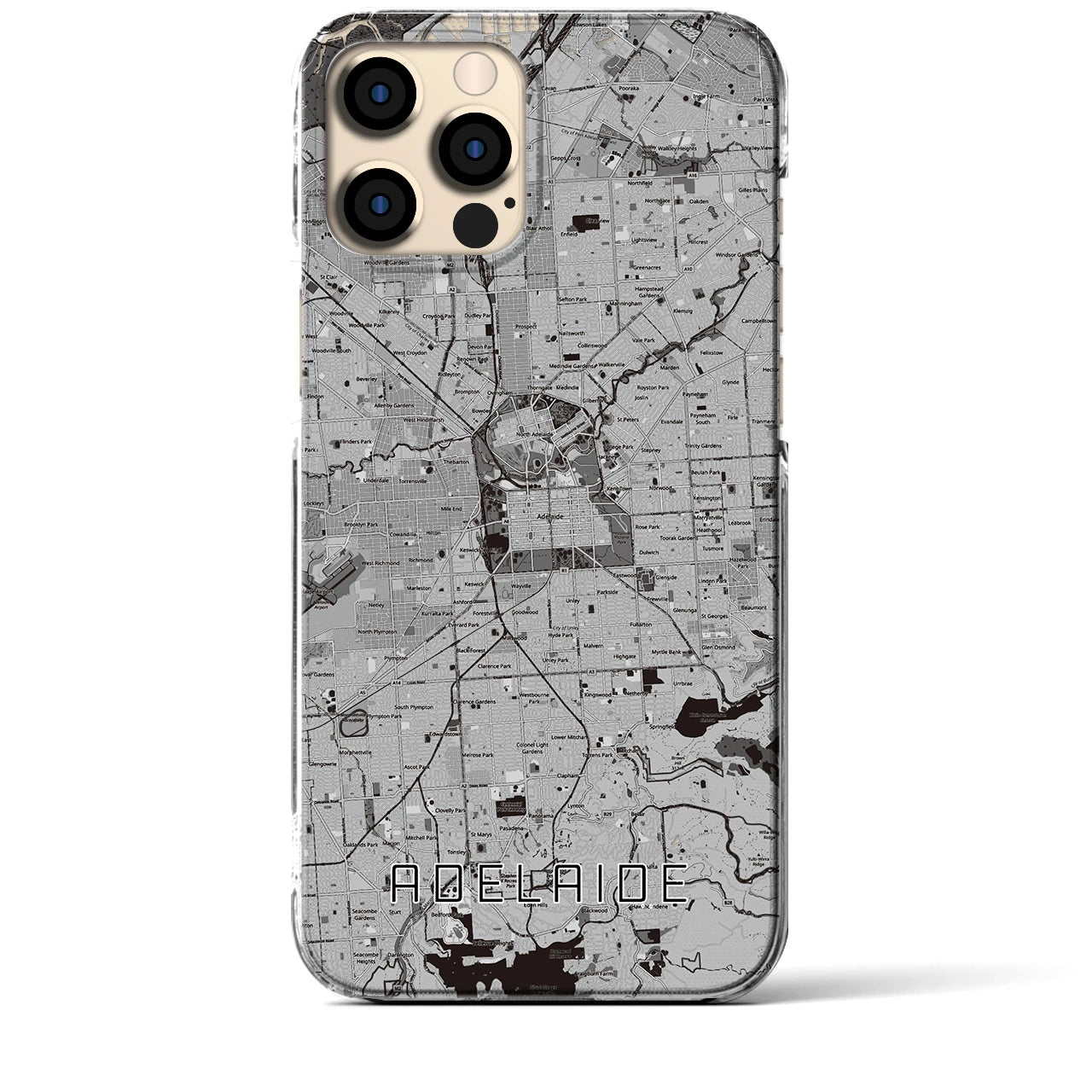 【アデレード(オーストラリア)】地図柄iPhoneケース(クリアタイプ)