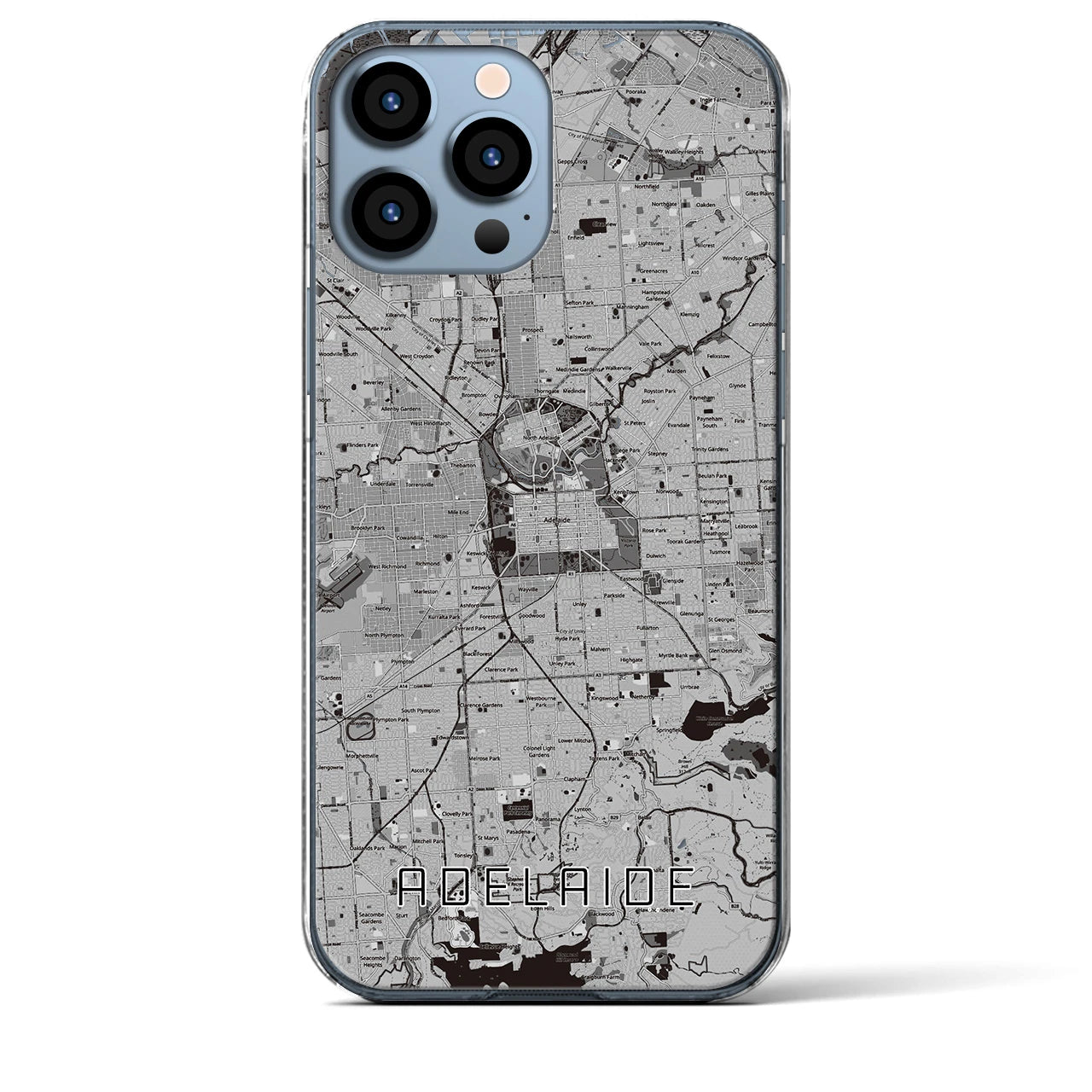 【アデレード(オーストラリア)】地図柄iPhoneケース(クリアタイプ)