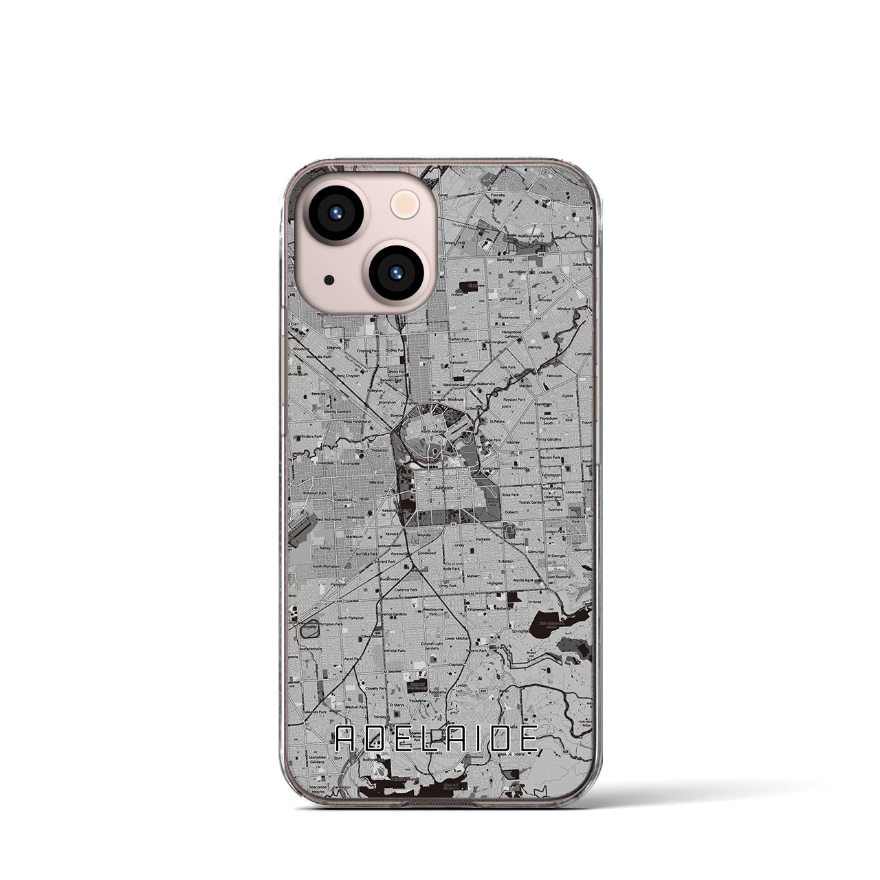 【アデレード(オーストラリア)】地図柄iPhoneケース(クリアタイプ)