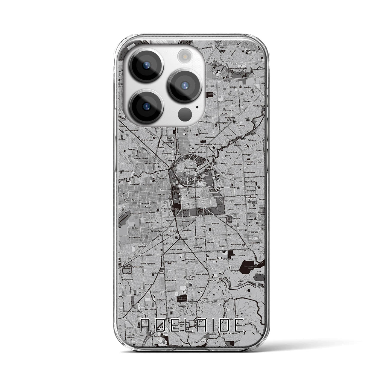 【アデレード(オーストラリア)】地図柄iPhoneケース(クリアタイプ)