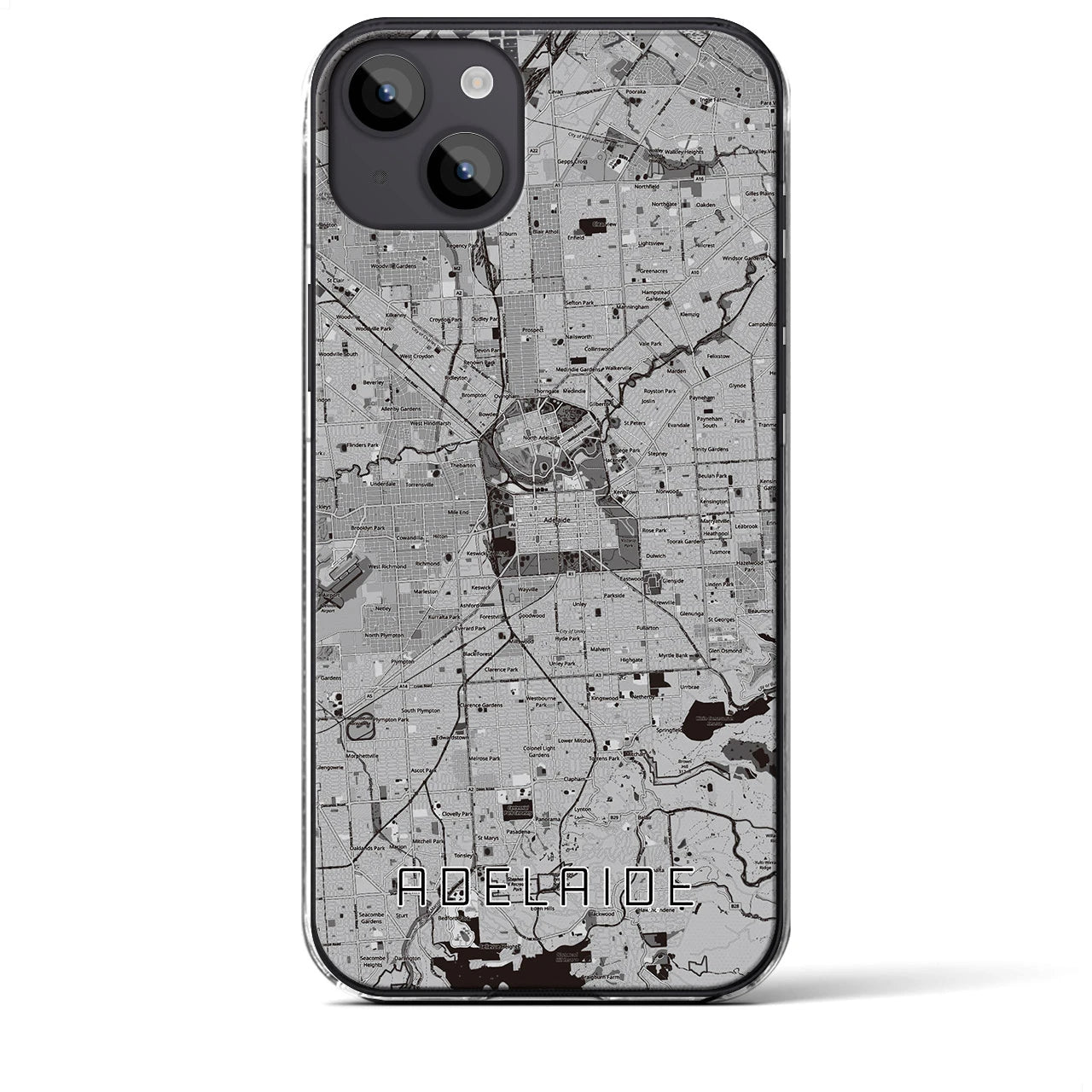 【アデレード(オーストラリア)】地図柄iPhoneケース(クリアタイプ)