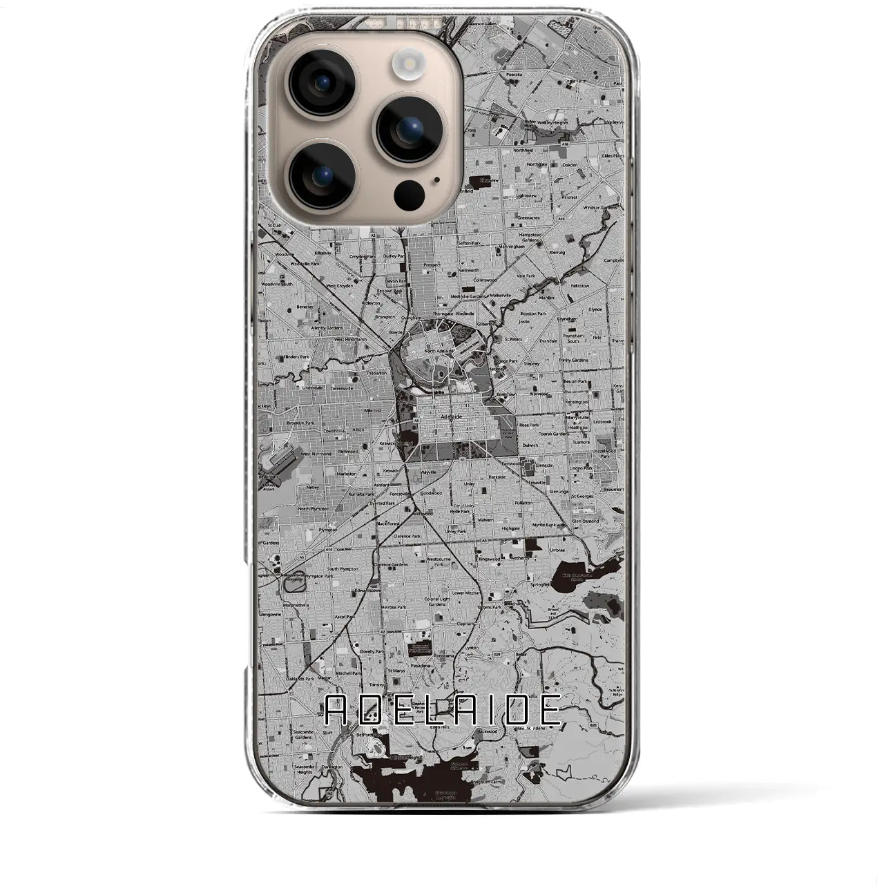 【アデレード(オーストラリア)】地図柄iPhoneケース(クリアタイプ)