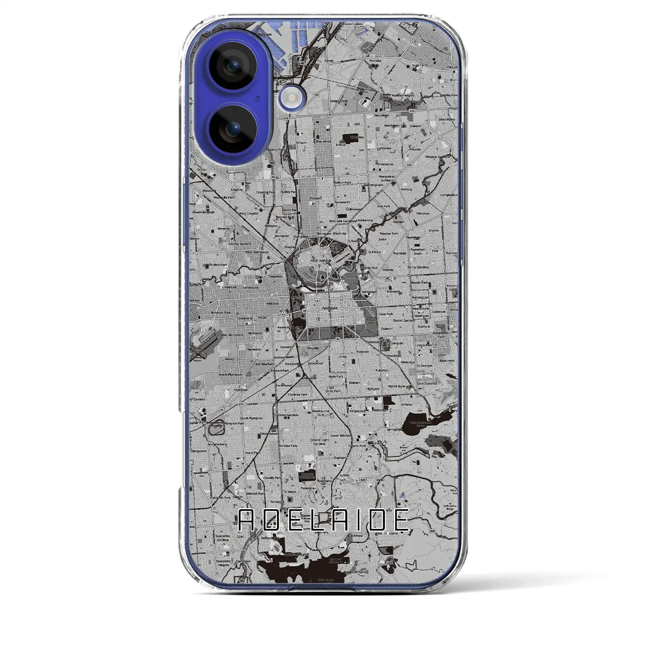 【アデレード(オーストラリア)】地図柄iPhoneケース(クリアタイプ)