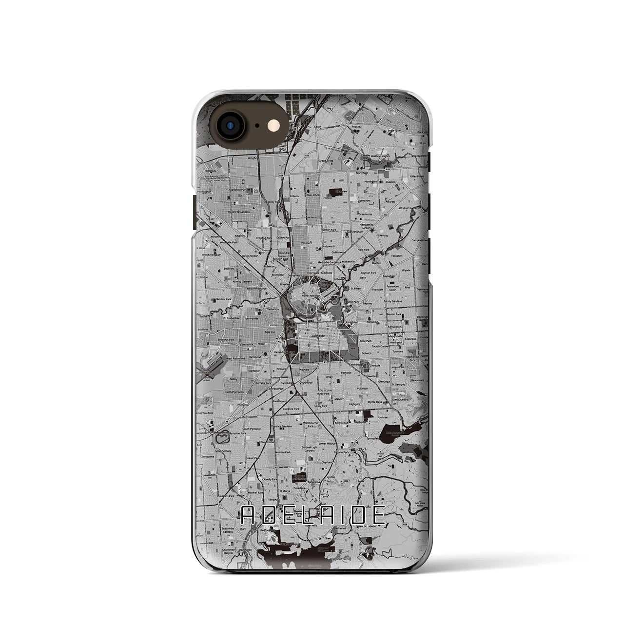 【アデレード(オーストラリア)】地図柄iPhoneケース(クリアタイプ)