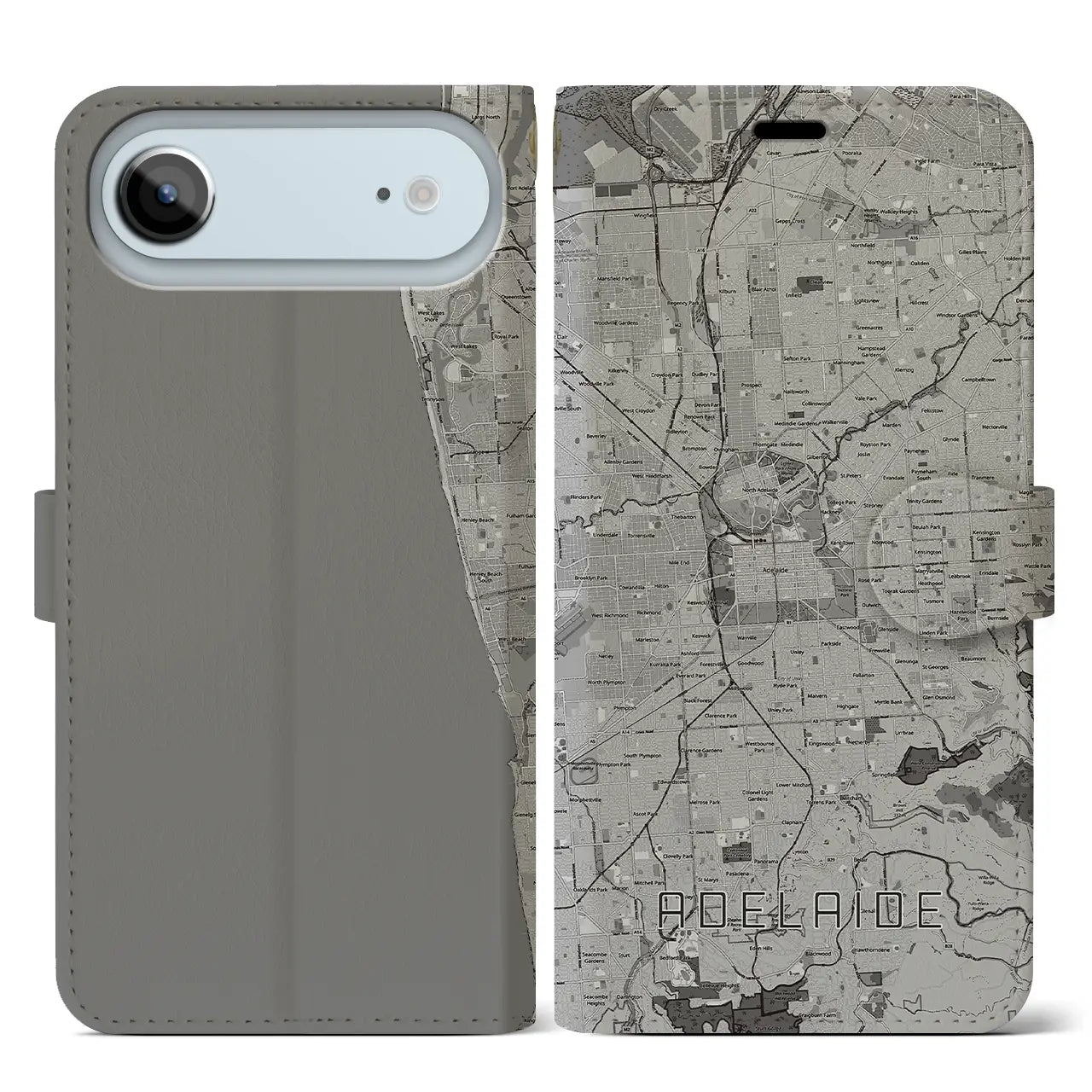 【アデレード(オーストラリア)】地図柄iPhoneケース(手帳タイプ)
