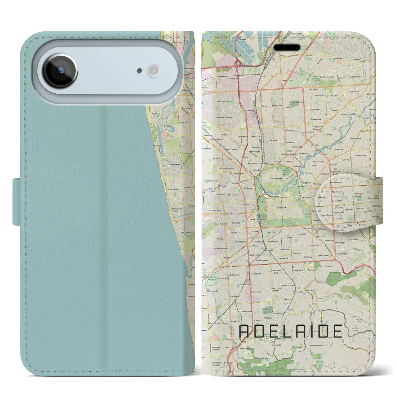 【アデレード(オーストラリア)】地図柄iPhoneケース(手帳タイプ)
