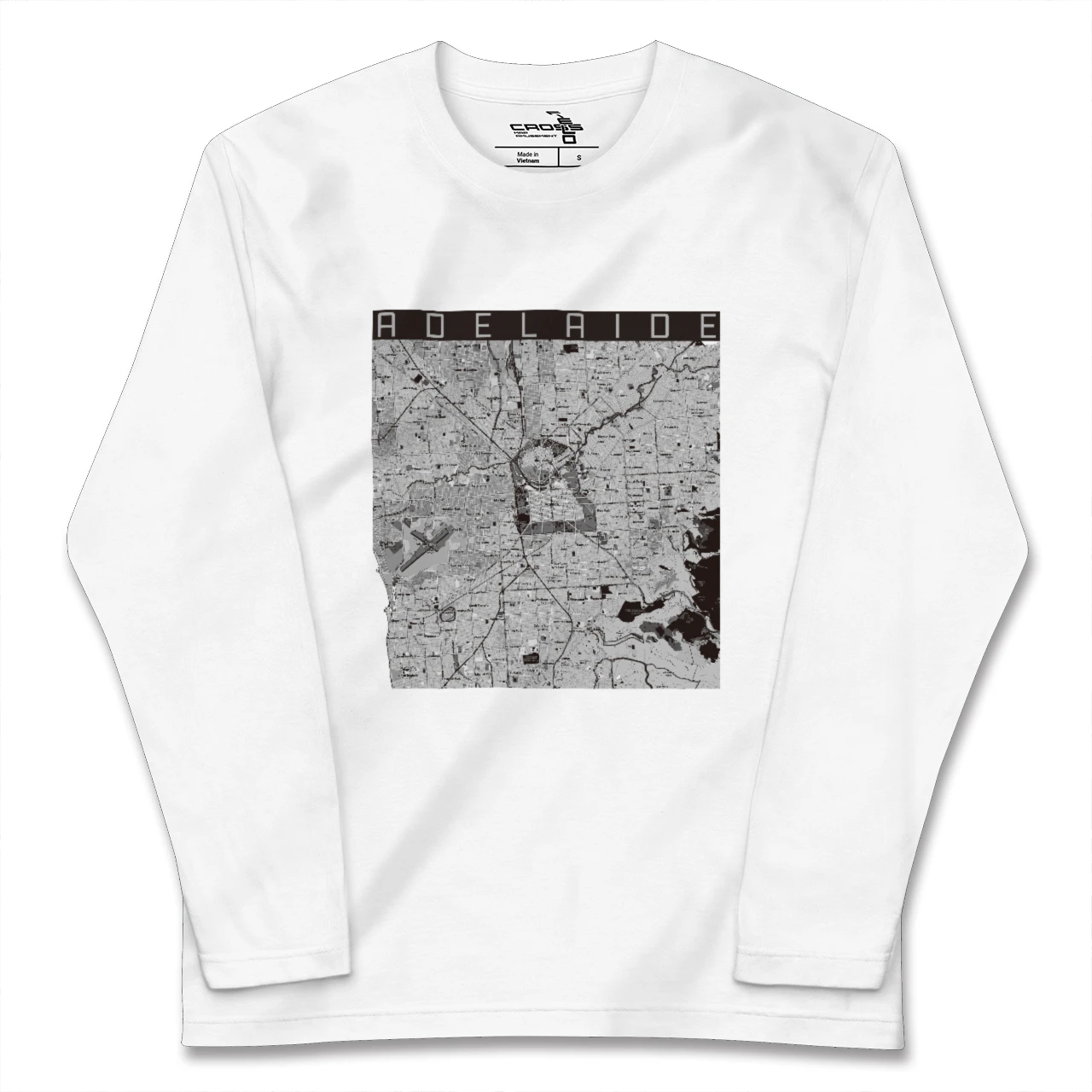 【アデレード(オーストラリア)】地図柄ロングスリーブTシャツ