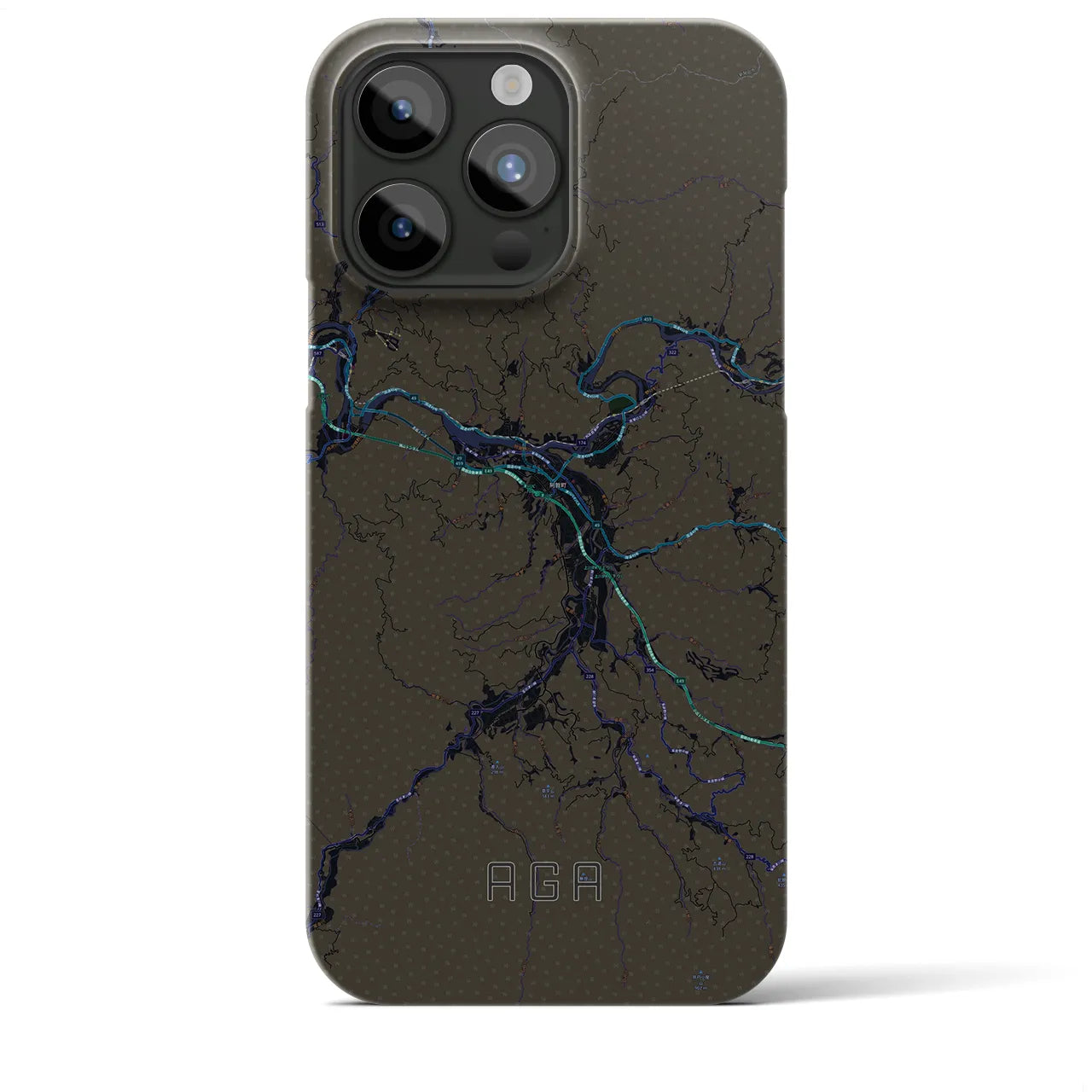 【阿賀(新潟県)】地図柄iPhoneケース(バックカバータイプ)