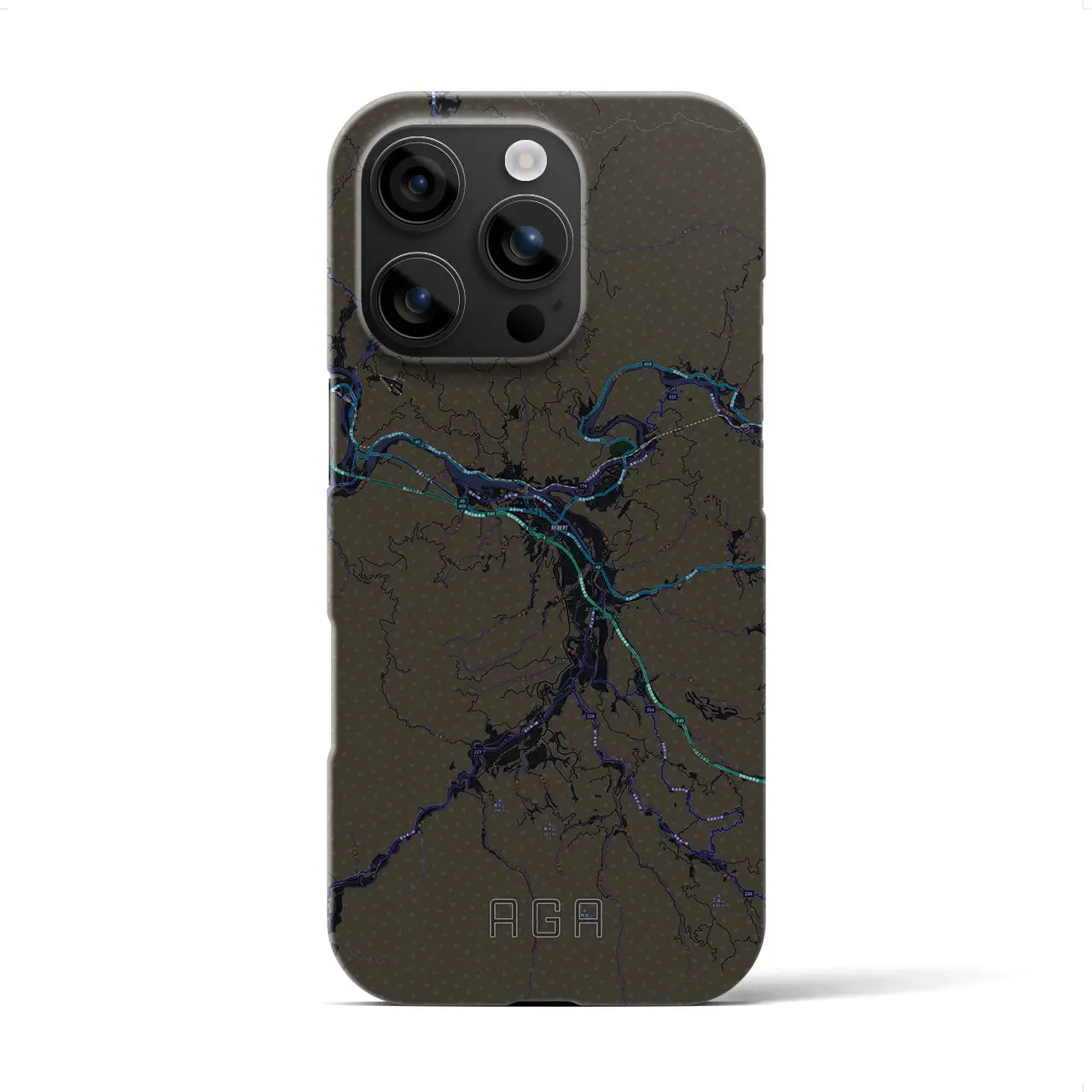 【阿賀(新潟県)】地図柄iPhoneケース(バックカバータイプ)