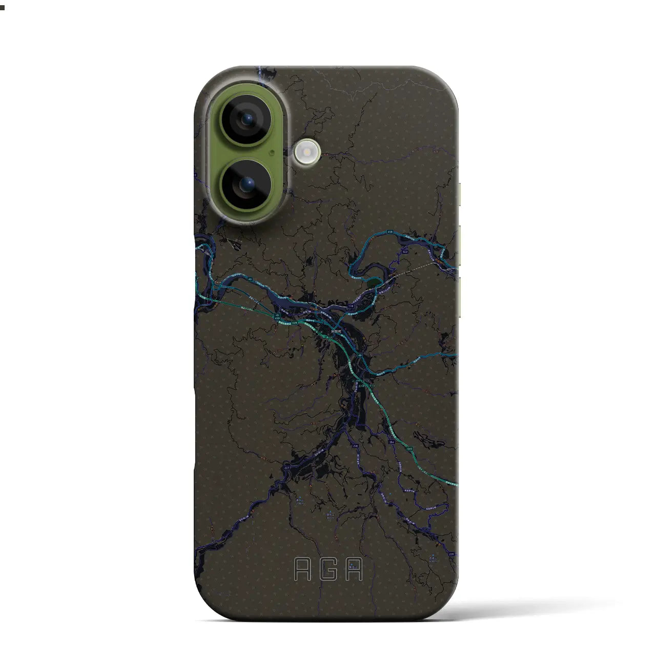 【阿賀(新潟県)】地図柄iPhoneケース(バックカバータイプ)