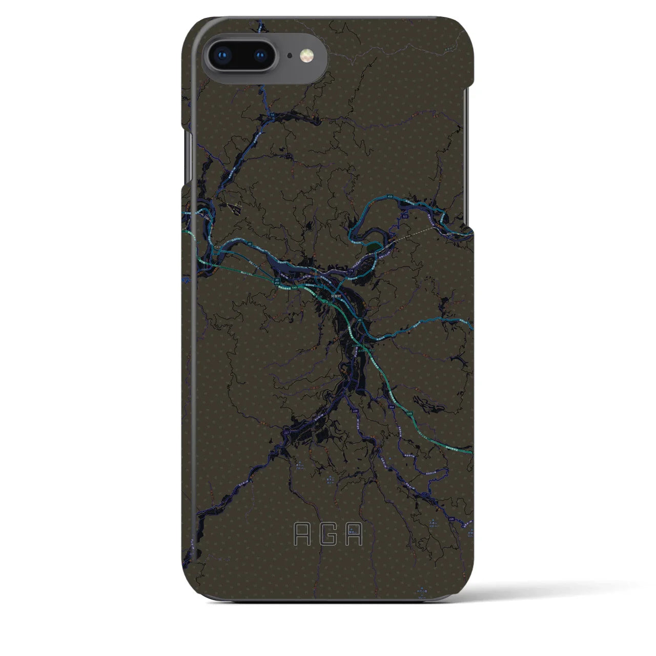 【阿賀(新潟県)】地図柄iPhoneケース(バックカバータイプ)