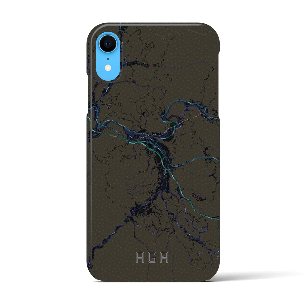 【阿賀(新潟県)】地図柄iPhoneケース(バックカバータイプ)