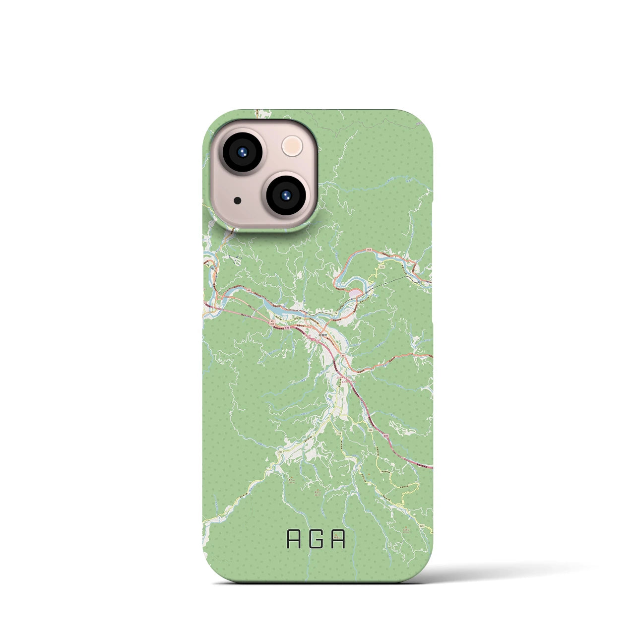 【阿賀(新潟県)】地図柄iPhoneケース(バックカバータイプ)