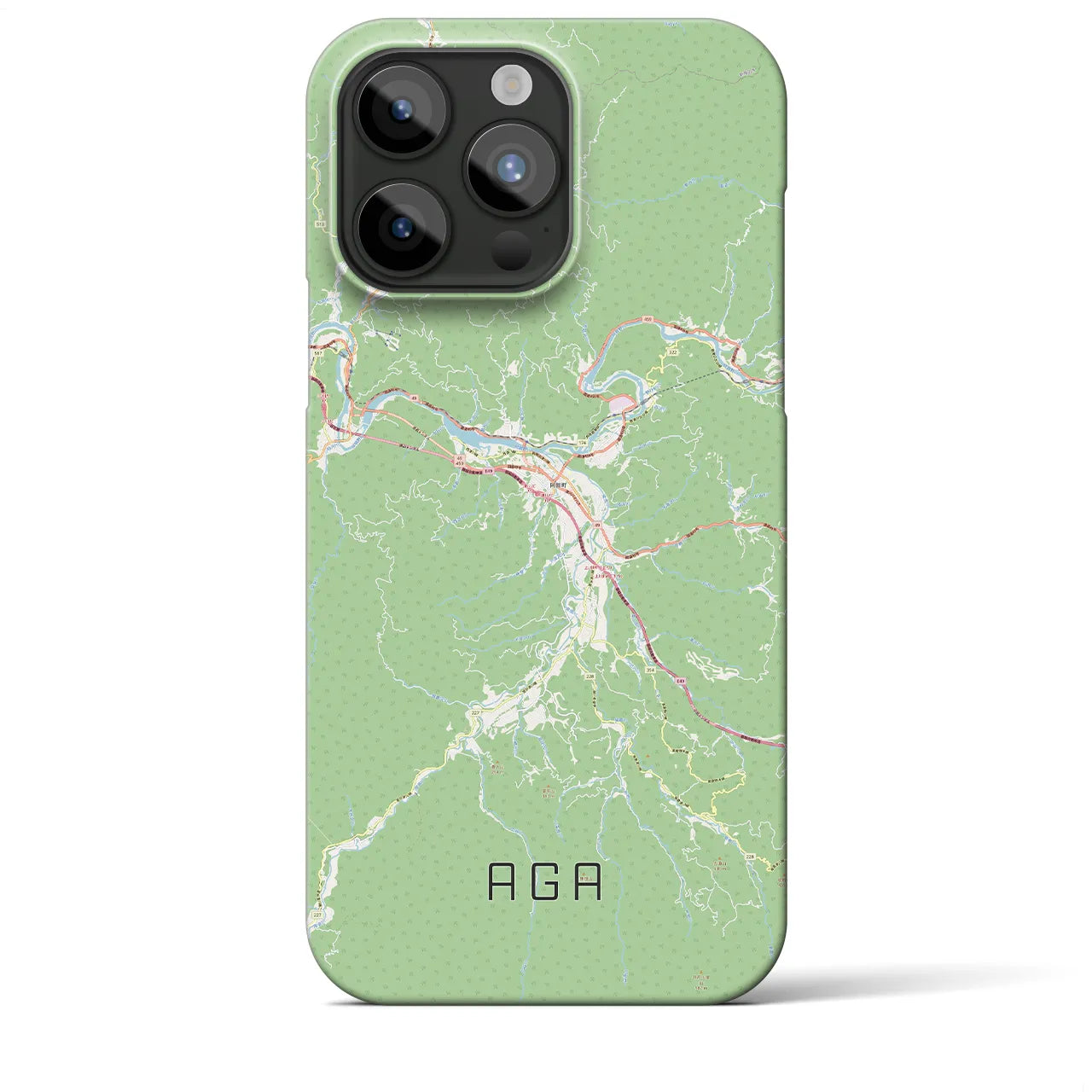 【阿賀(新潟県)】地図柄iPhoneケース(バックカバータイプ)