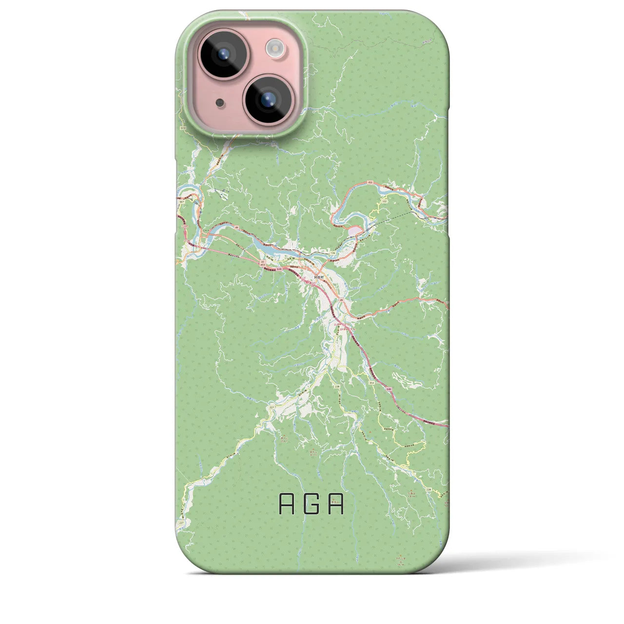 【阿賀(新潟県)】地図柄iPhoneケース(バックカバータイプ)