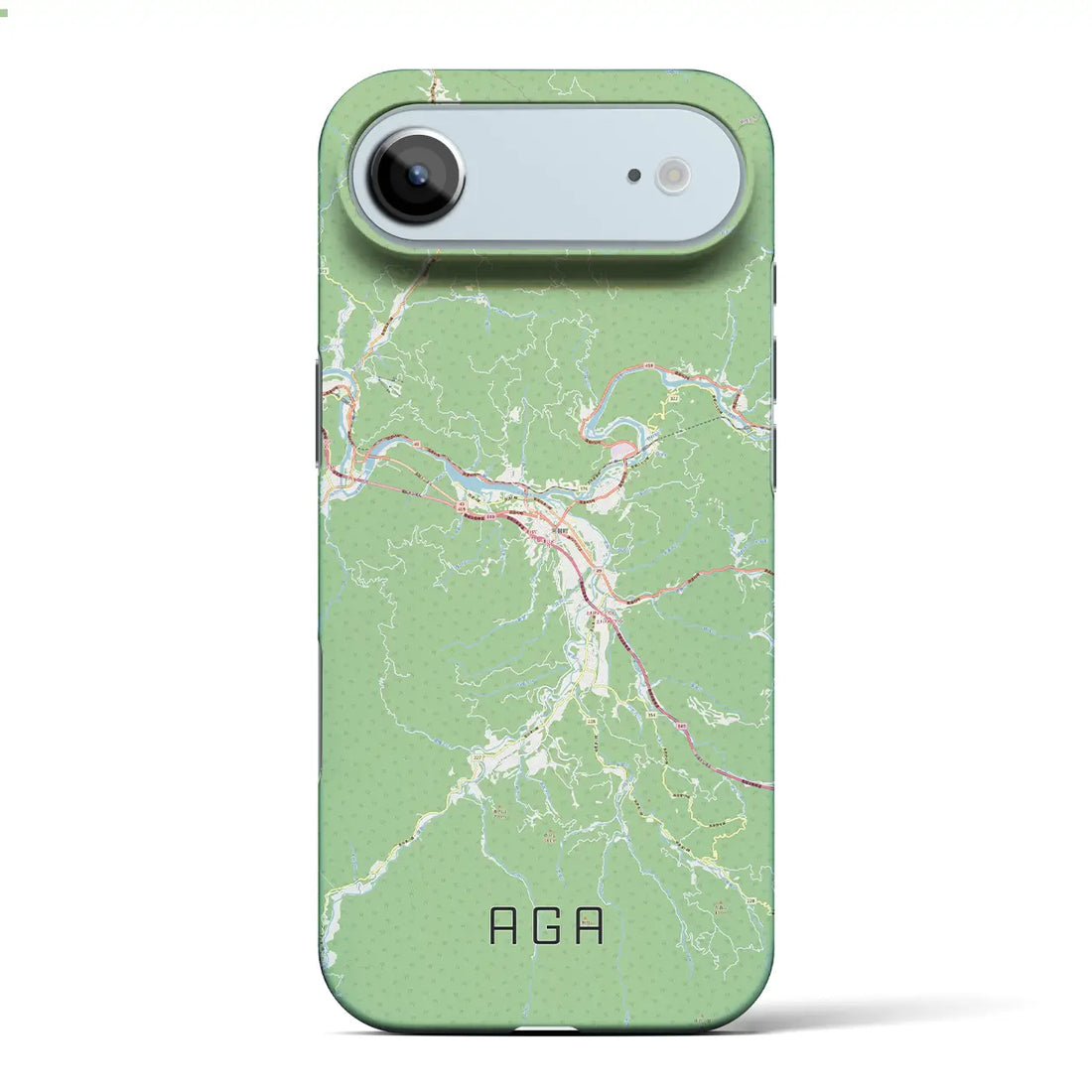 【阿賀(新潟県)】地図柄iPhoneケース(バックカバータイプ)ナチュラル・iPhone 17 Pro Max 用