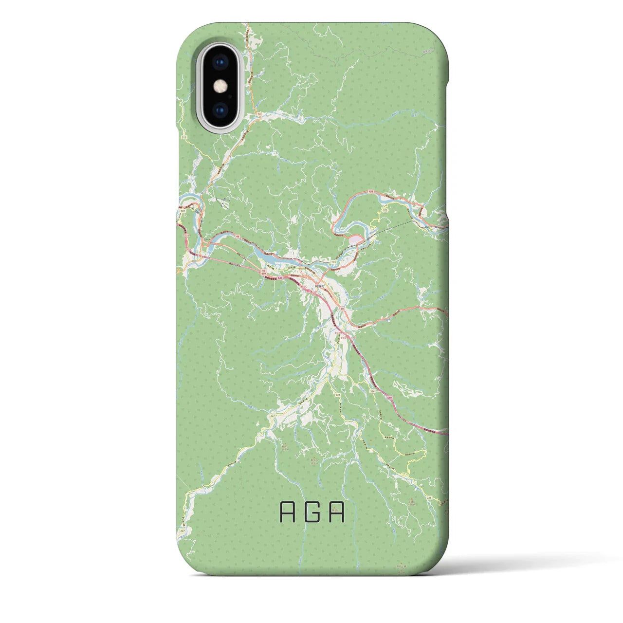 【阿賀(新潟県)】地図柄iPhoneケース(バックカバータイプ)