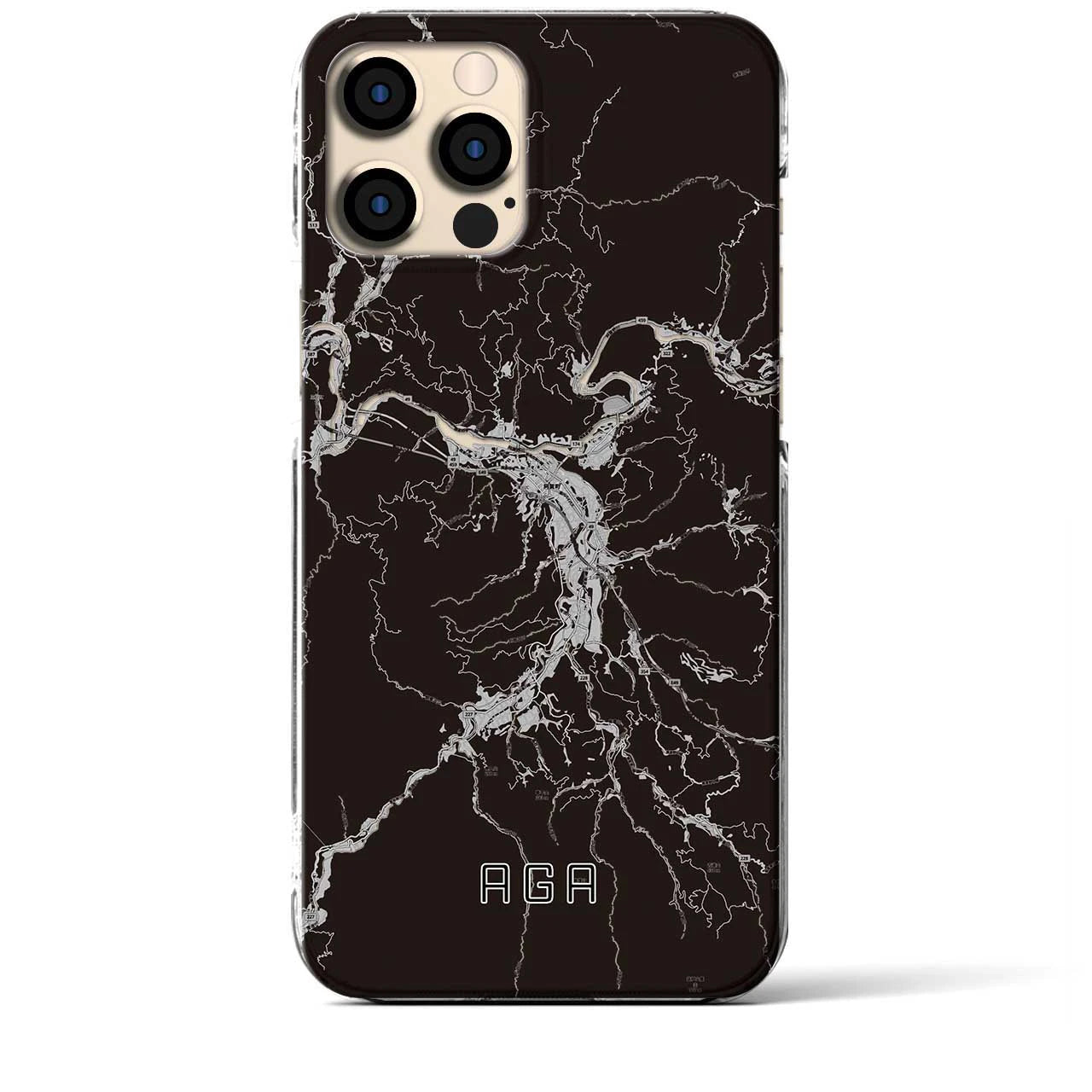 【阿賀(新潟県)】地図柄iPhoneケース(クリアタイプ)